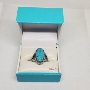 Turquoise Oval Ring Size 7 New JCP Jewelry